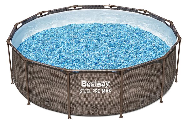 Bestway MYKONOS LUX homokszűrős vízforgatóval rattan hatású fémvázas medence szett 366 x 100 cm