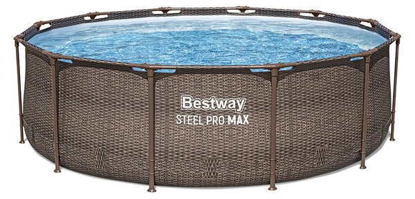 Bestway MYKONOS LUX homokszűrős vízforgatóval rattan hatású fémvázas medence szett 366 x 100 cm