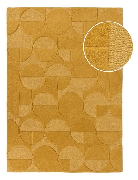 Gigi sárga gyapjú szőnyeg, 160 x 230 cm - Flair Rugs
