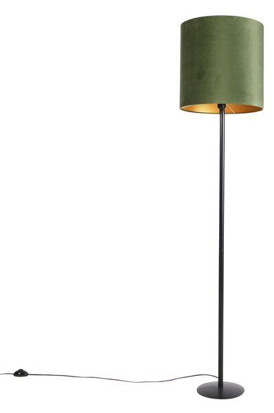 Botanikai állólámpa fekete zöld árnyékolóval 40 cm - Simplo