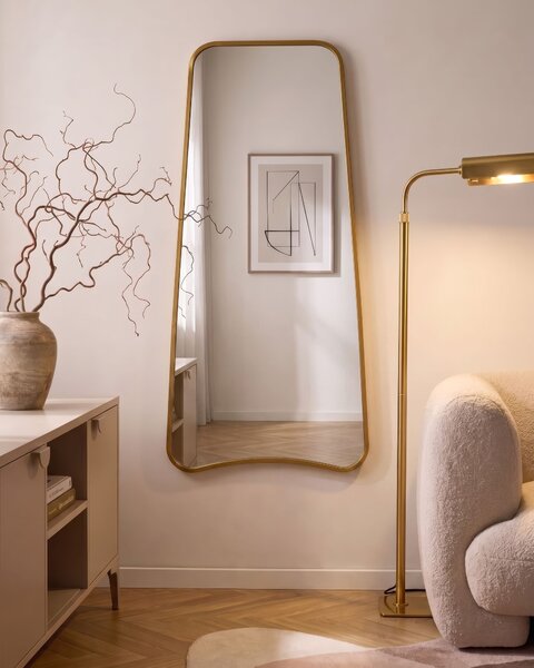 Falitükör LEVET 58 cm 122 cm Fém Arany