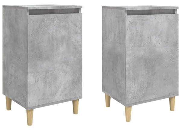 2 db betonszürke szerelt fa éjjeliszekrény 40x35x70 cm