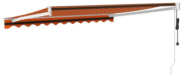 Narancssárga-barna automata behúzható napellenző 3,5 x 2,5 m