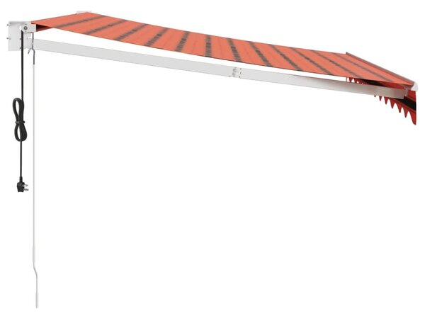 Narancssárga-barna automata behúzható napellenző 3,5 x 2,5 m