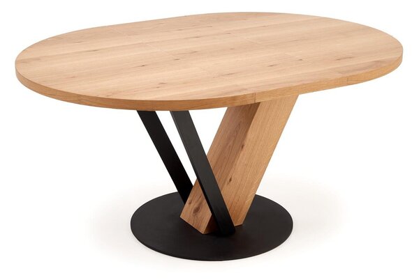 Asztal Houston Vinum, 78cm, Világos fa, Fekete