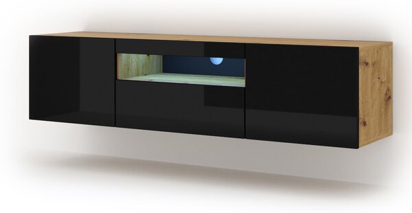 TV asztal/szekrény Aurora (artisan tölgy + fekete)