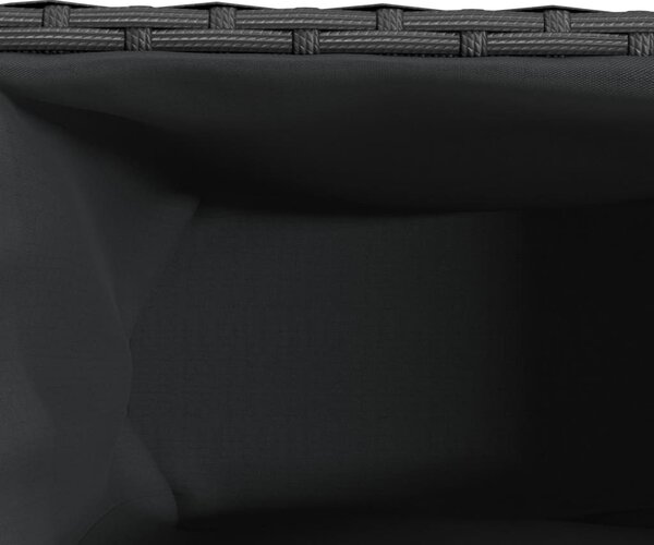 Fekete polyrattan kerti ültetőláda 2 cseréppel 90x20x40 cm