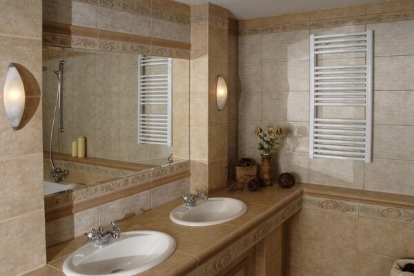 Birossi törölközőszárító radiátor - egyenes - fehér - 450 x 1320 mm