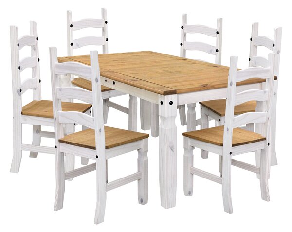 Étkezőasztal CORONA 16110B + 6 szék CORONA 160204B