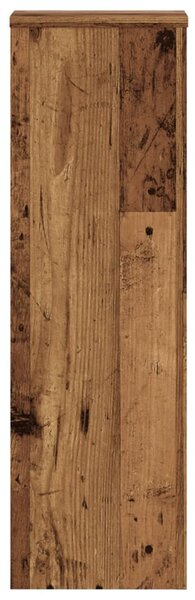 2 db antik fa színű szerelt fa növénytartó állvány 25x25x80 cm