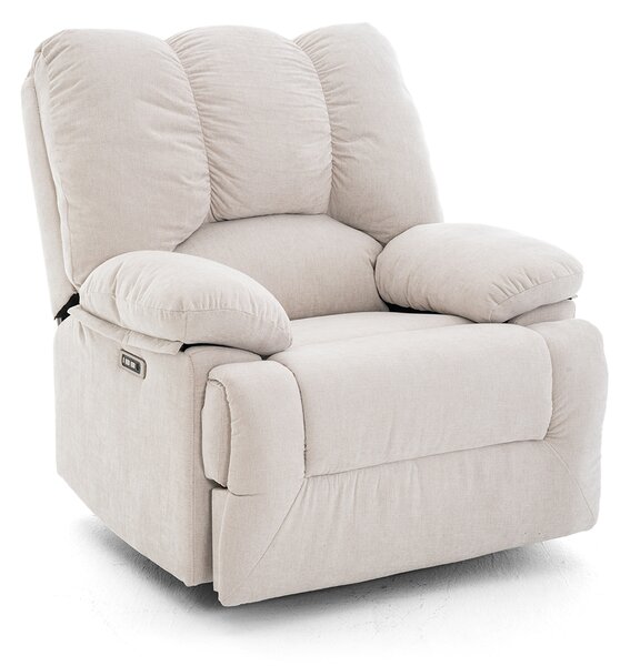 Elektromos relax fekvőfotel bézs zsenília szövet (JN-D8118A30)