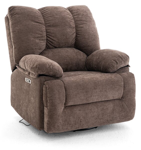 Elektromos relax fekvőfotel barna zsenília szövet (JN-D8118A30)