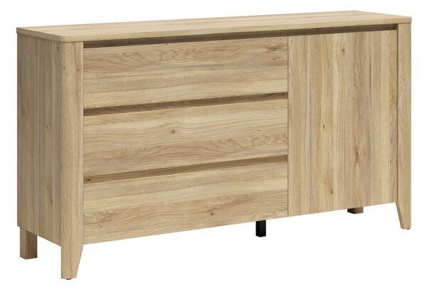 Komód Talduno 105, Laminált forgácslap, 90x161x43cm, Világos tölgy