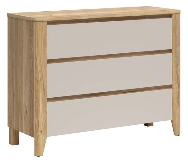 Komód Talduno 102, Laminált forgácslap, 90x117x43cm, Világos tölgy, Kasmír