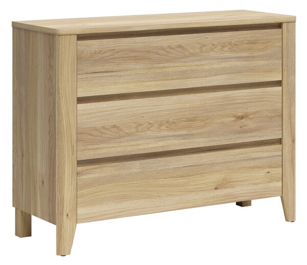 Komód Talduno 102, Laminált forgácslap, 90x117x43cm, Világos tölgy