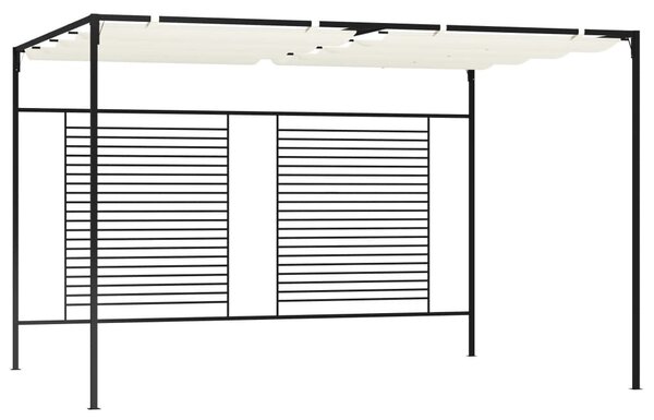 Krémszínű pavilon behúzható tetővel 3 x 4 x 2,3 m 180 g/m²