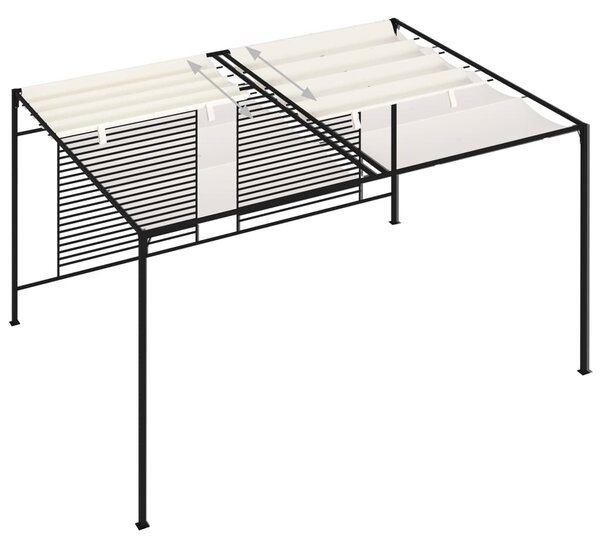 Krémszínű pavilon behúzható tetővel 3 x 4 x 2,3 m 180 g/m²