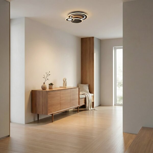 Mennyezeti Lámpa Lindby, Briar, dimmable, Fekete, Nappali, Műanyag, Modern