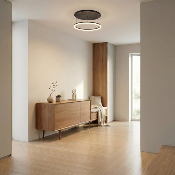 Mennyezeti Lámpa Lucande, Orven, dimmable, Fekete, Nappali, Fém, Modern