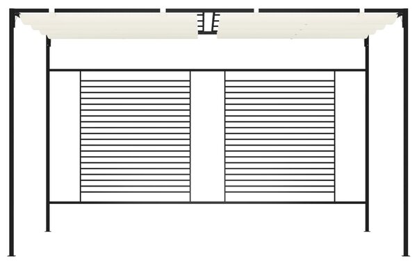 Krémszínű pavilon behúzható tetővel 3 x 4 x 2,3 m 180 g/m²