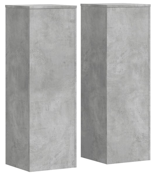 2 db betonszürke szerelt fa növénytartó állvány 33x33x100 cm
