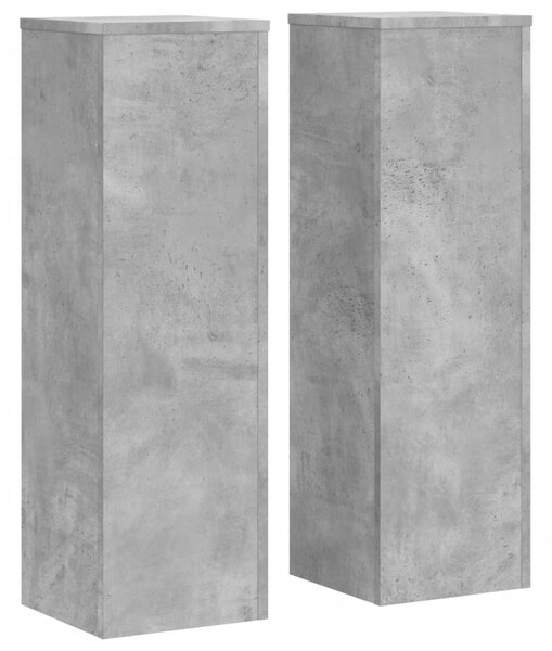2 db betonszürke szerelt fa növénytartó állvány 25 x 25 x 80 cm