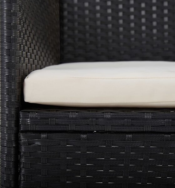 2 db fekete polyrattan kerti szék