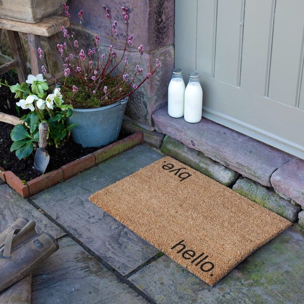 Kókuszrost lábtörlő 40x60 cm Hello, Bye – Artsy Doormats