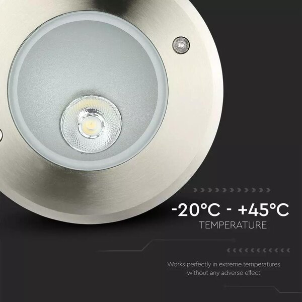 V-TAC 8W kültéri talajlámpa, IP67, ferde sugárzási szög, 20°, természetes fehér - SKU 8621