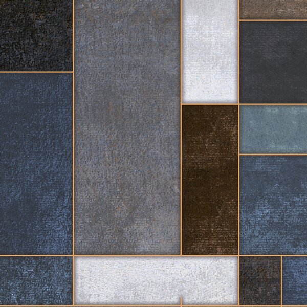 Soner törés- és hőálló konyhai hátfal barna kék mozaik mintában 60x300 cm