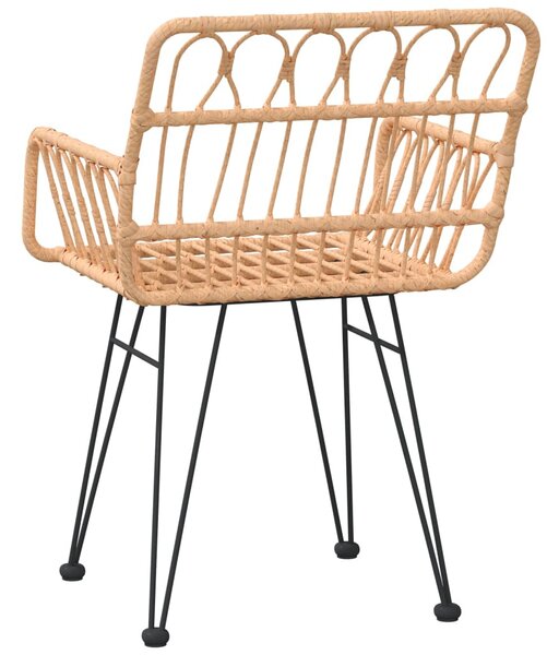 2 db fekete PE rattan karfás kerti szék 56 x 64 x 80 cm