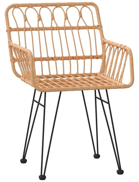 2 db fekete PE rattan karfás kerti szék 56 x 64 x 80 cm