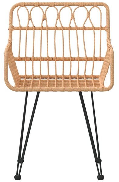 2 db fekete PE rattan karfás kerti szék 56 x 64 x 80 cm