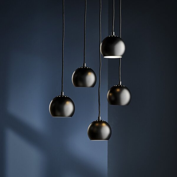 Függőlámpa FRANDSEN, Ball, dimmable, Fekete, Nappali, Fém, Dizájn
