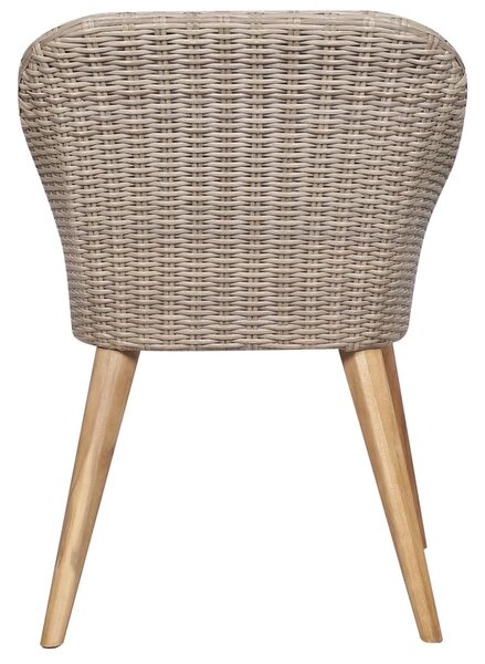 2 db barna polyrattan kültéri szék párnával