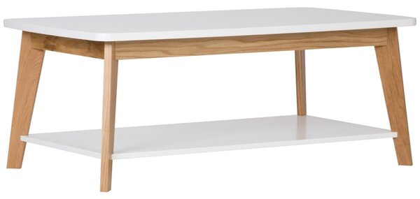 Fehér dohányzóasztal Woodman Kensal Nordic tölgyfa alappal 115x65 cm
