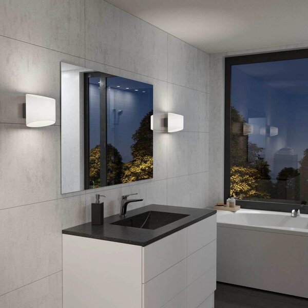 Evoke Fali Lámpa IP44 Oval Anthracite/Opál