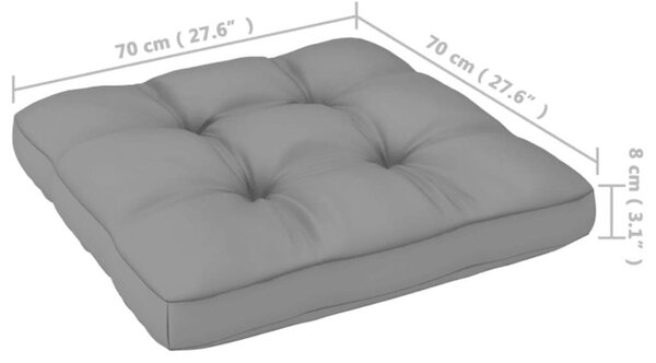 VidaXL 2 db tömör fenyőfa kerti lábtartó párnákkal