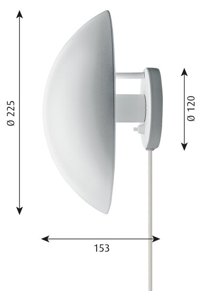 Fali Lámpa Louis Poulsen, PH Hat, dimmable, Fehér, Nappali, Fém, Dizájn