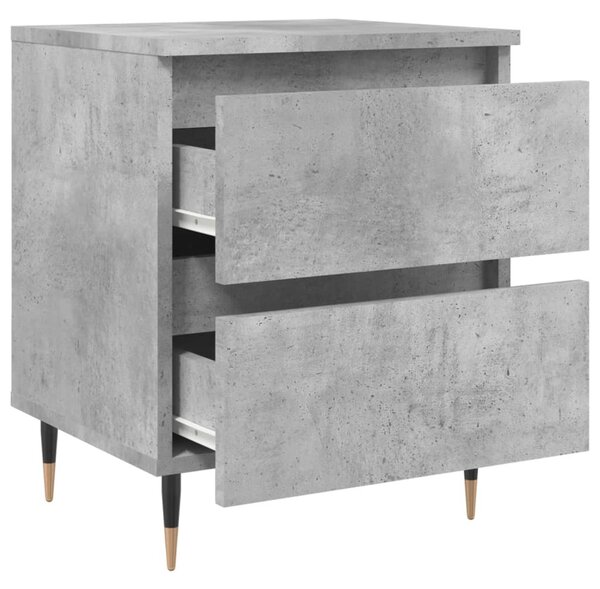 2 db betonszürke szerelt fa éjjeliszekrény 40 x 35 x 50 cm