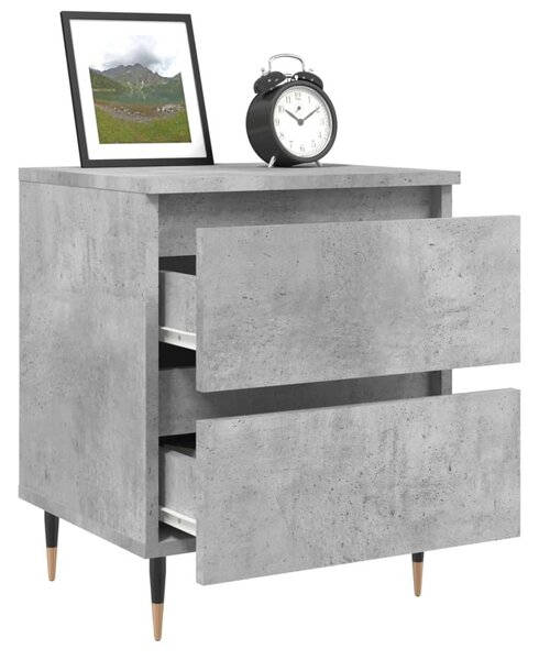 2 db betonszürke szerelt fa éjjeliszekrény 40 x 35 x 50 cm