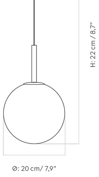 Függőlámpa Audo Copenhagen, TR Bulb, dimmable, Fehér, Nappali, Üveg, Dizájn