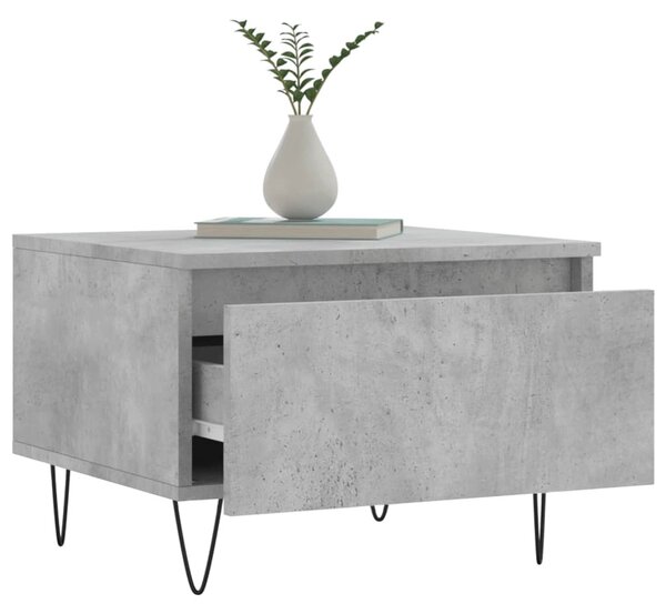 2 db betonszürke szerelt fa dohányzóasztal 50 x 46 x 35 cm