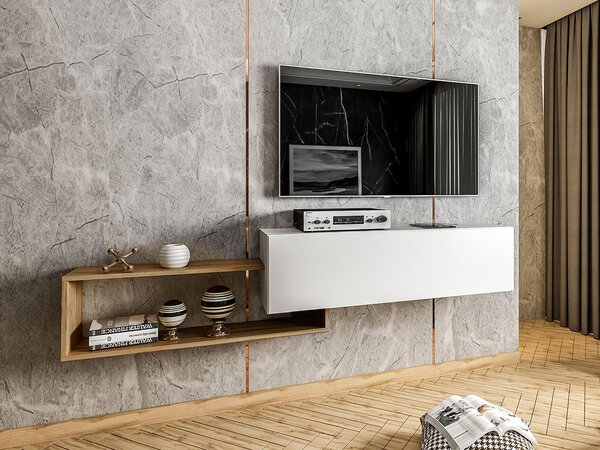 TV asztal/szekrény Pendara (fehér + wotan). 1053983