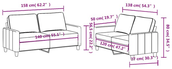 2 részes világosszürke szövet ülőgarnitúra párnákkal