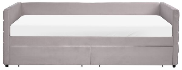 Ágyneműtartós heverő Bársony MARRAY 90 x 200 cm Világosszürke