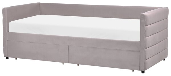 Ágyneműtartós heverő Bársony MARRAY 90 x 200 cm Világosszürke