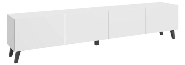 TV-állvány Levtive 101, Laminált forgácslap, 40x190x32cm, Fehér