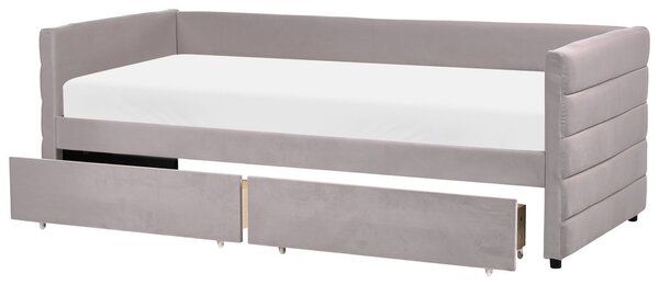 Ágyneműtartós heverő Bársony MARRAY 90 x 200 cm Világosszürke