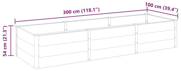 VidaXL szürke WPC kerti magaságyás 300 x 100 x 54 cm